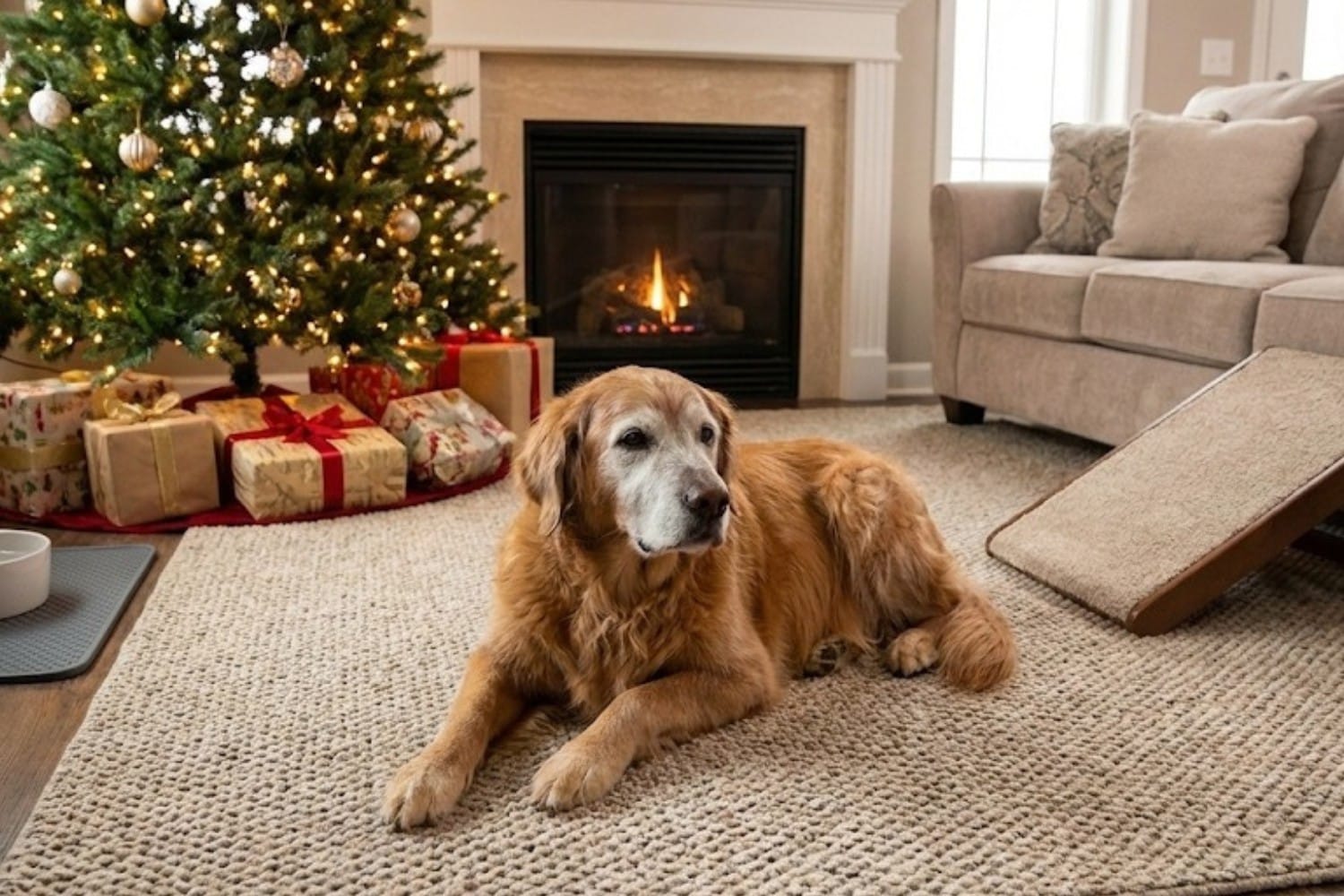 Navidad sin estrés ni caídas: Consejos clave para tu perro con movilidad reducida